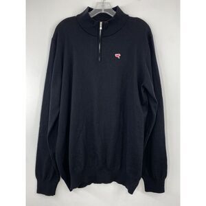 Cardinal‎ 100% Merino Wool 1/4 Zip Sweater Men's Large Black Made In Portugal